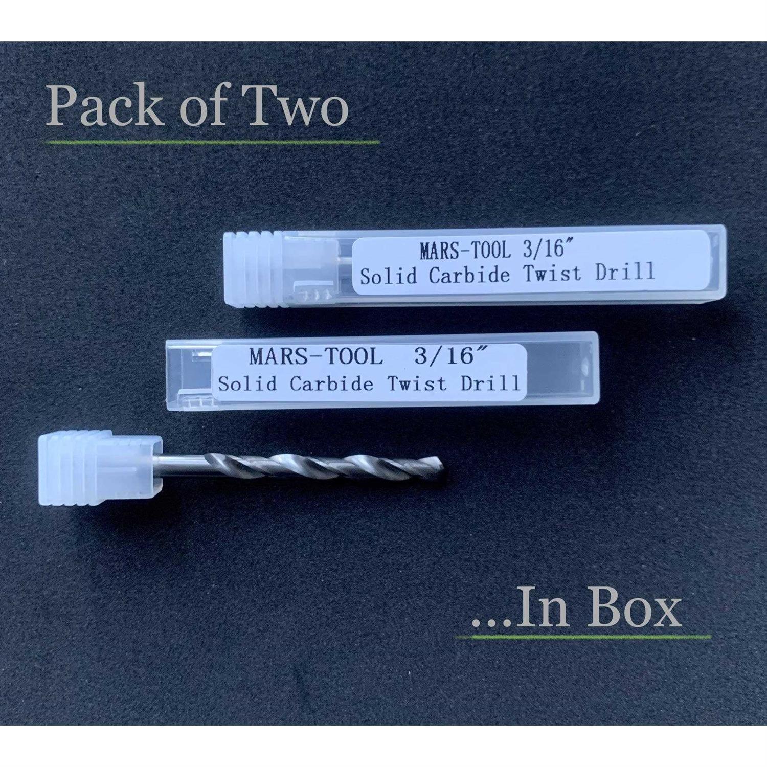 Mars-Tool 2-Pack Solid Carbide Drill Bit for Hardened Steel Hard Ness HRa 91 - Cheap Fitting