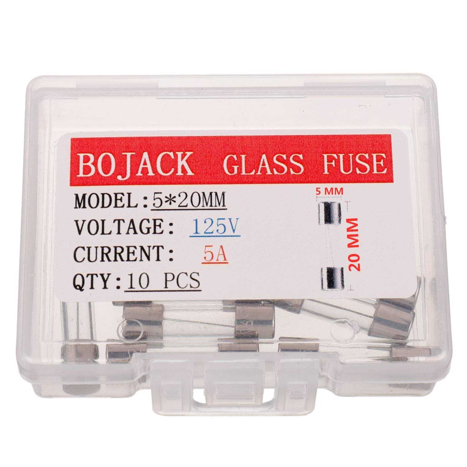 BOJACK F5AL125V 5×20 mm 5 A 125 V fuses 0.2×0.78 Inch 5 amp 125 Volt Fast-Blow Glass fuses - Cheap Fitting