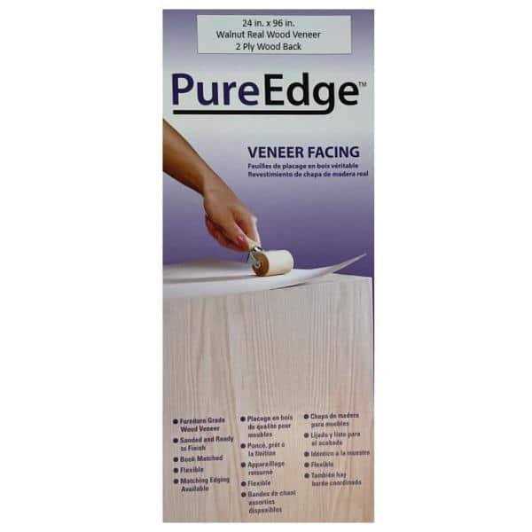 PureEdge 24 in. x 96 in. Walnut Real Wood Veneer with Wood Back - Cheap Fitting