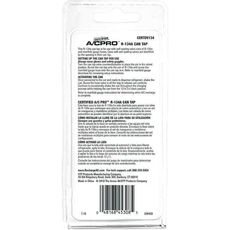 Certified A/C Pro Auto Air Conditioning R-134a Can Tap Certdv134-6 - Cheap Fitting
