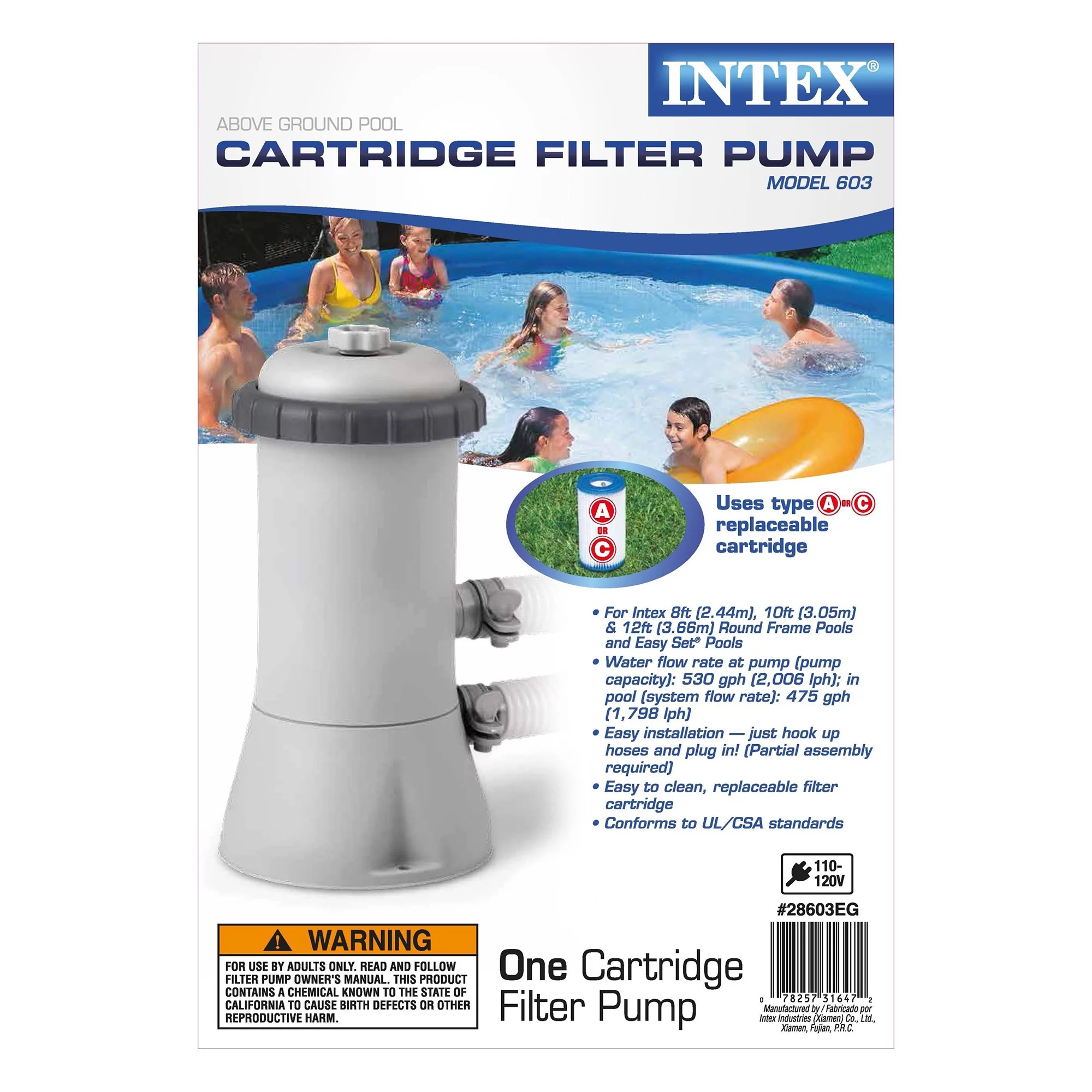 Intex 15ft x 33in Easy Set Above Ground Swimming Pool and 530 GPH Filter Pump - Cheap Fitting