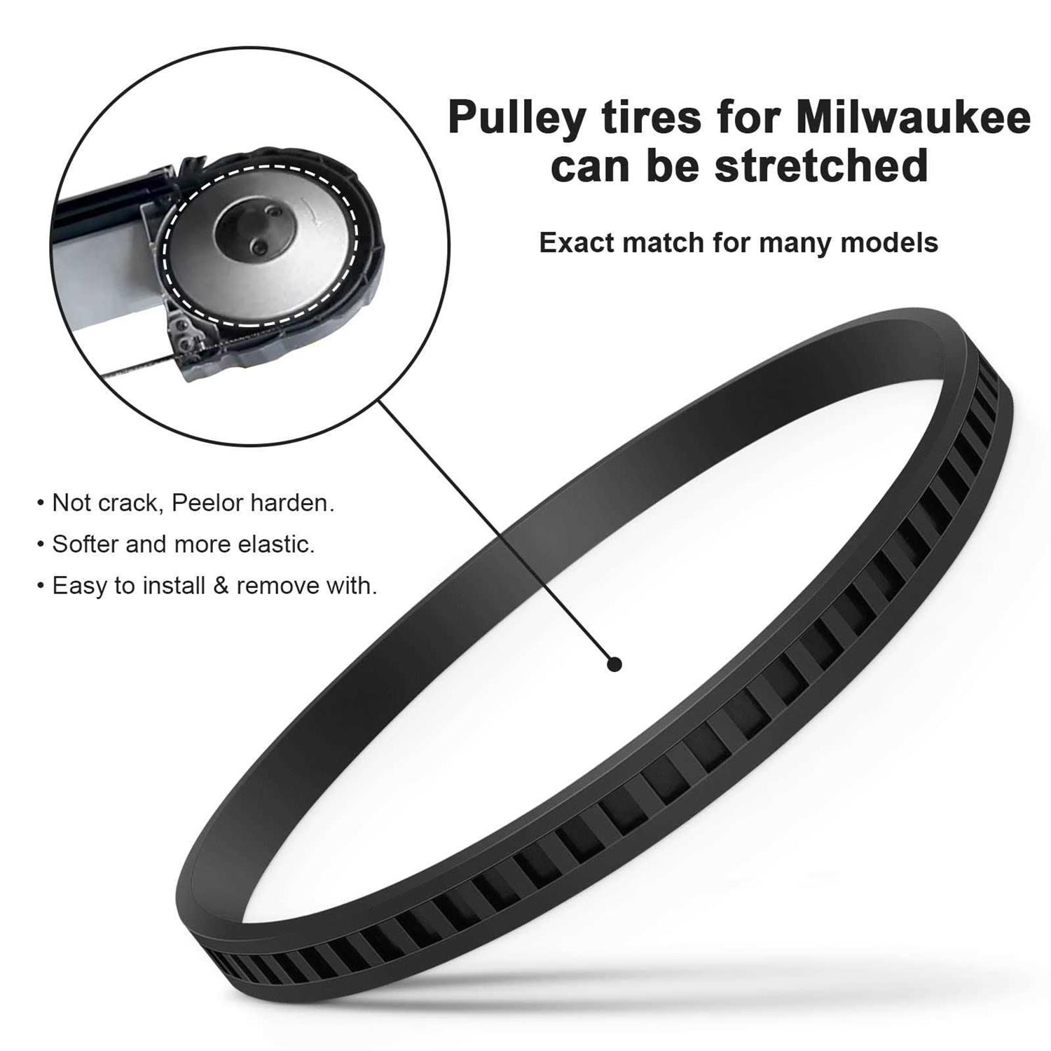 4 Pack 45-69-0010 Blade Pulley Tires Replacement For Milwaukee Bandsaw Part Deep Cutting Blades 6230 6232-6 6225 AO2807 6238N 6238-20 2729-20 - Cheap Fitting