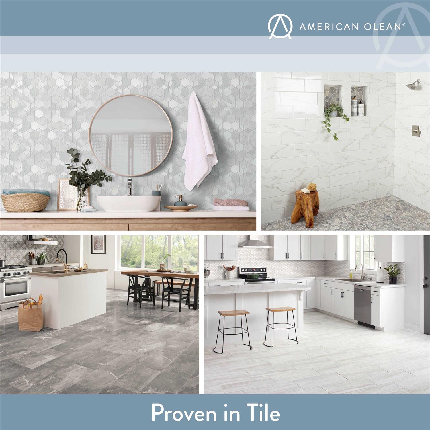 American Olean Genuine Stone Refined White 11-in x 14-in Honed Natural Stone Marble Herringbone Floor and Wall Tile - Cheap Fitting