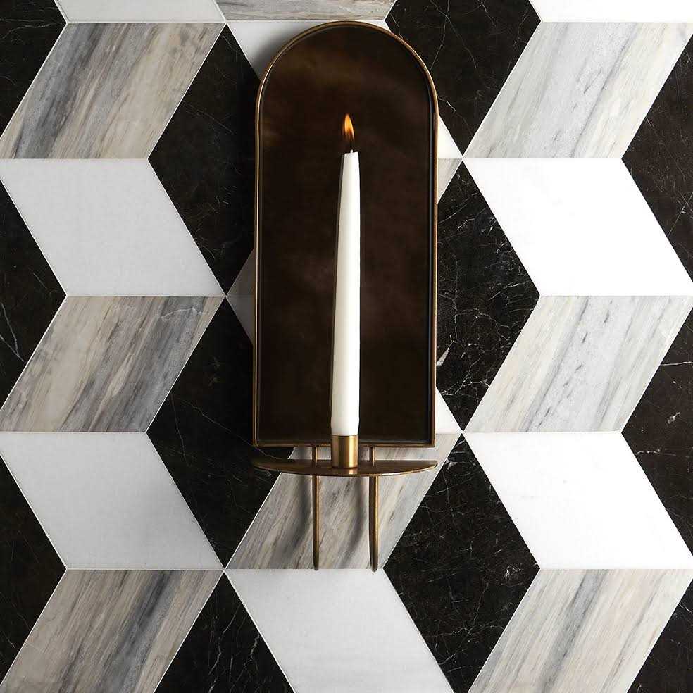 Joelle 8 x 9.21 Marble Geometric Mosaic Wall & Floor Tile Ivy Hill Tile - Cheap Fitting