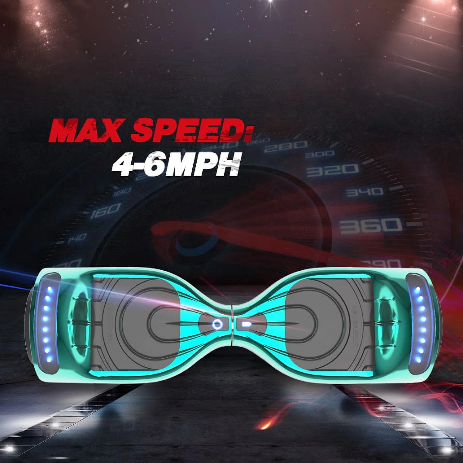 Hoverstar hover board Bluetooth Two-Wheel Self Balancing Electric Scooter 6.5 In. UL 2272 Certified with Bluetooth Speaker and LED Light Chrome Turquoise - Cheap Fitting