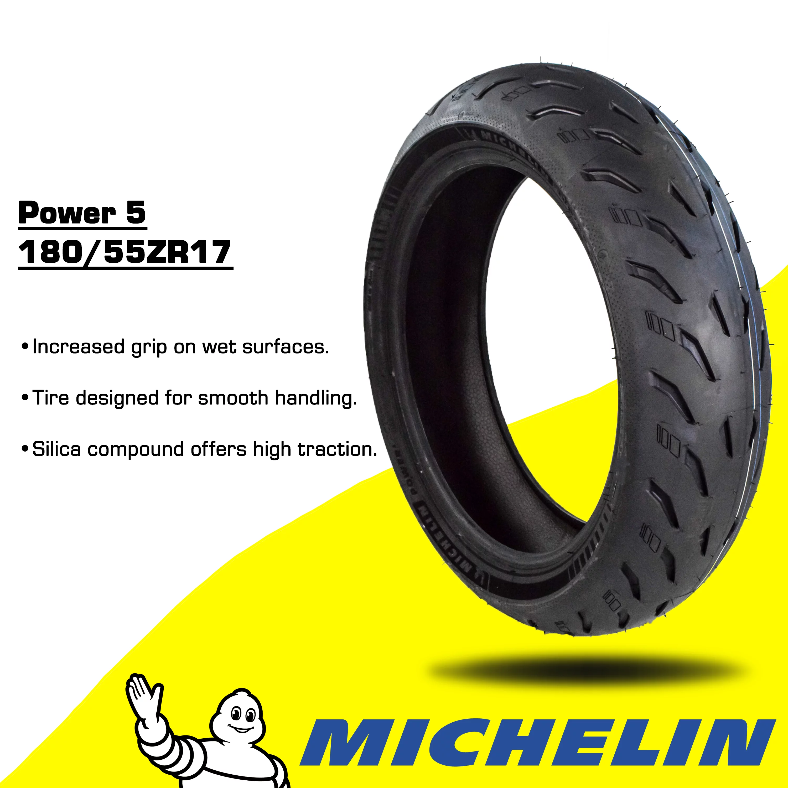 Michelin Pilot Power 5 180/55ZR17 Rear Radial Motorcycle Sport Bike Tire 73W - Cheap Fitting