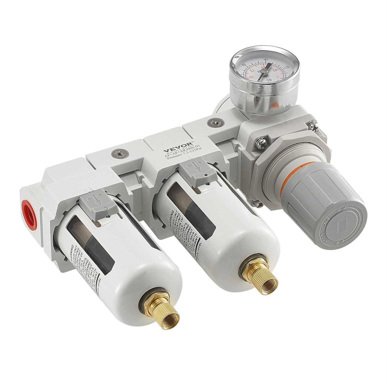 VEVOR Air Compressor Filter Regulator 3/8 Npt 5μm Air Compressor Water Separator - Cheap Fitting