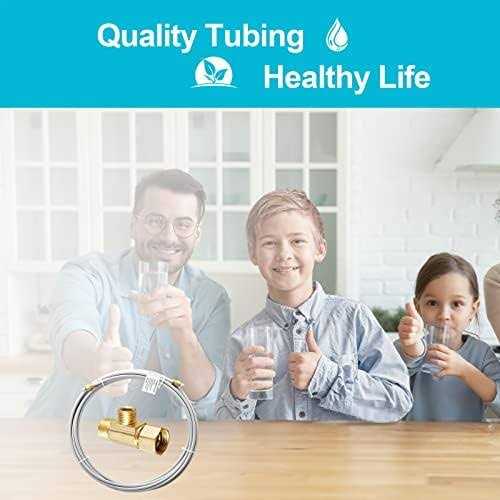 PEX Refrigerator Water Line Kit 25FT Ice Maker Tubing with Add-A-Tee Adapter,Flexible Hose with 1/4 Compression Fittings for Potable Drinking - Cheap Fitting