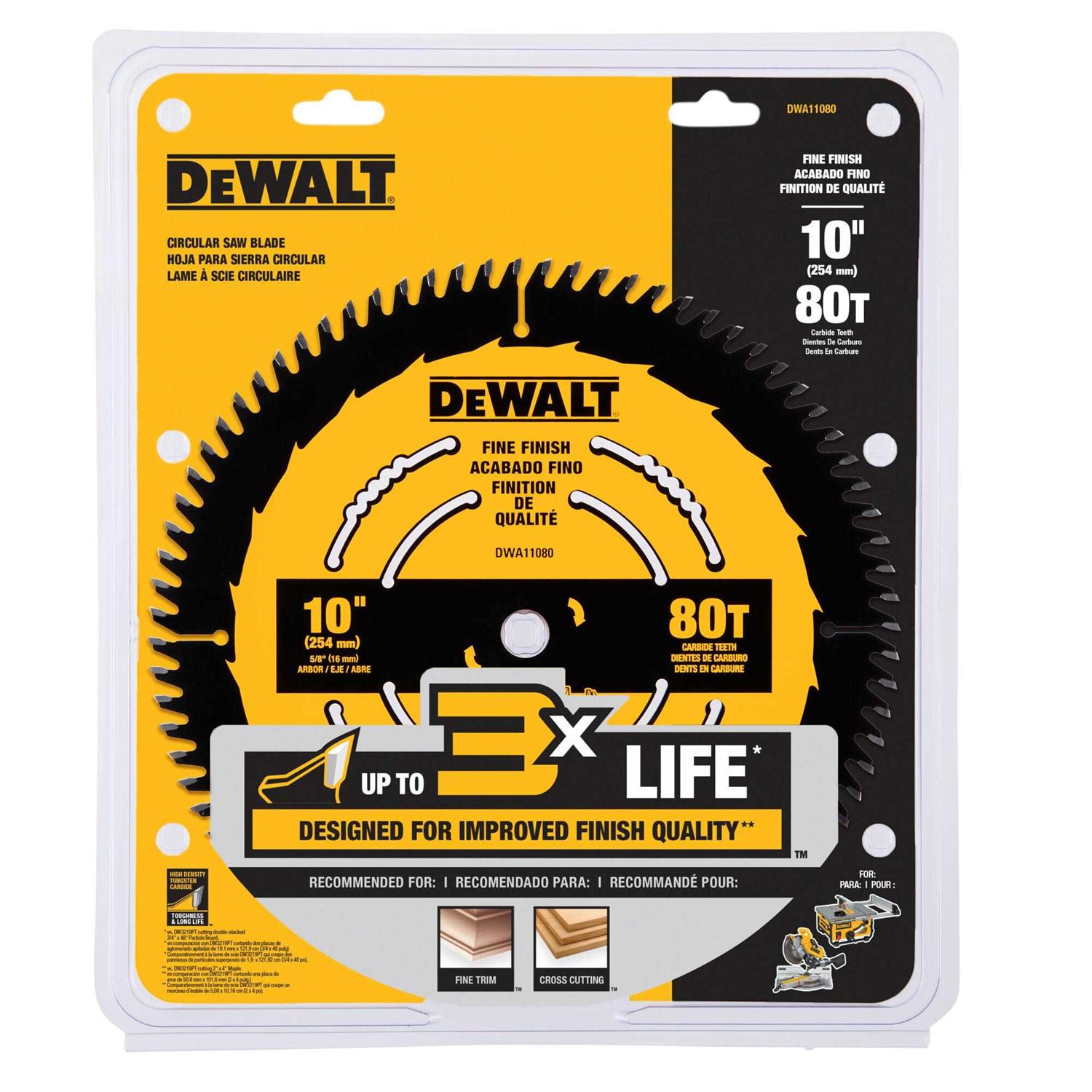 DeWalt DWA11080 10 in. 80T Circular Saw Blade - Cheap Fitting