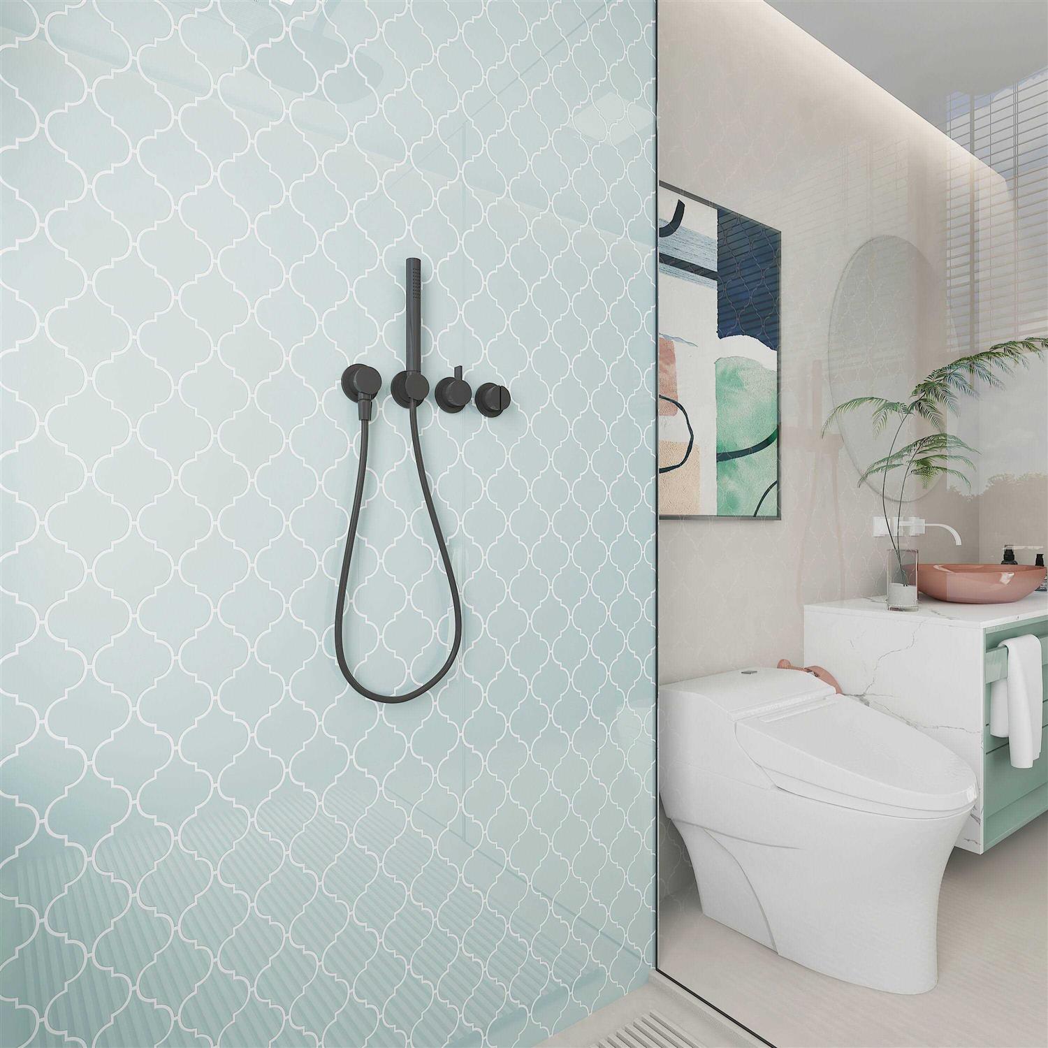 Glass Arabesque 4 x 5 Glass Novelty Tile Giorbello - Cheap Fitting