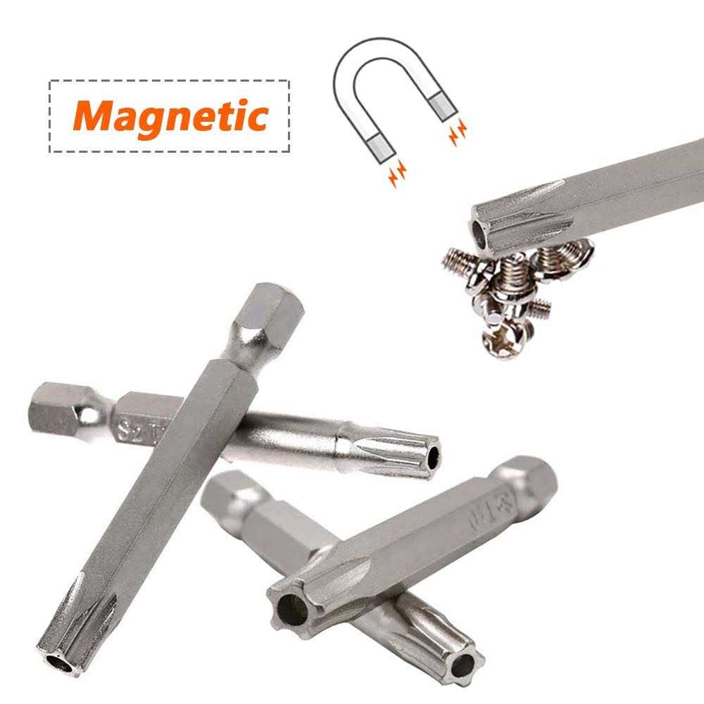 Mesee 5 Point Security Star Torx Screwdriver Bits Set 14Pcs Security Star Torx Screwdriver Bits 5-Pointed Screwdriver Bit for Electric Hand Screw - Cheap Fitting