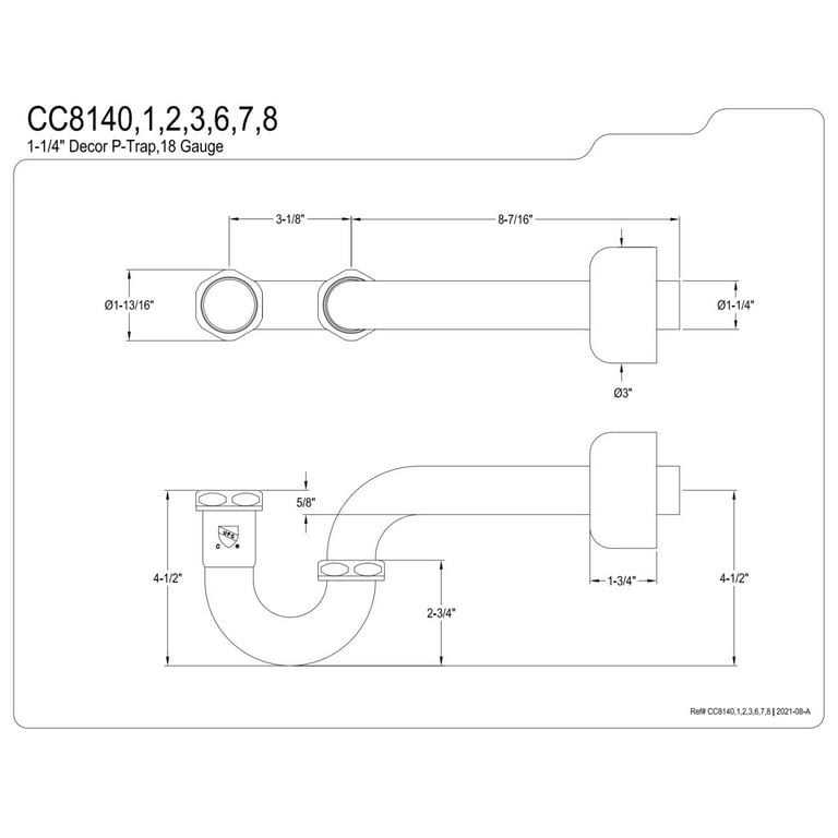 Kingston Brass Fauceture Circlet 1-1/4-inch Brass P-Trap - Cheap Fitting