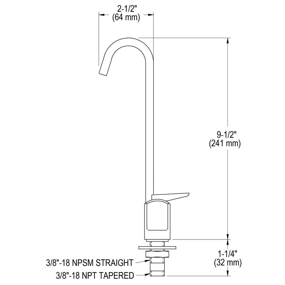 Elkay LK1110 Glass Filler-Push Lever - Cheap Fitting