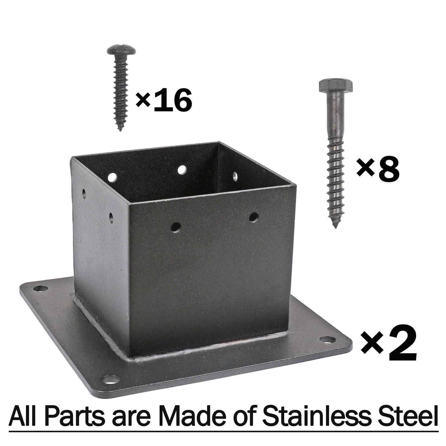 Antsky 4×4 Post Stainless Steel Flange Anchor Base with Screws for Deck Railing,Black Finish - Cheap Fitting