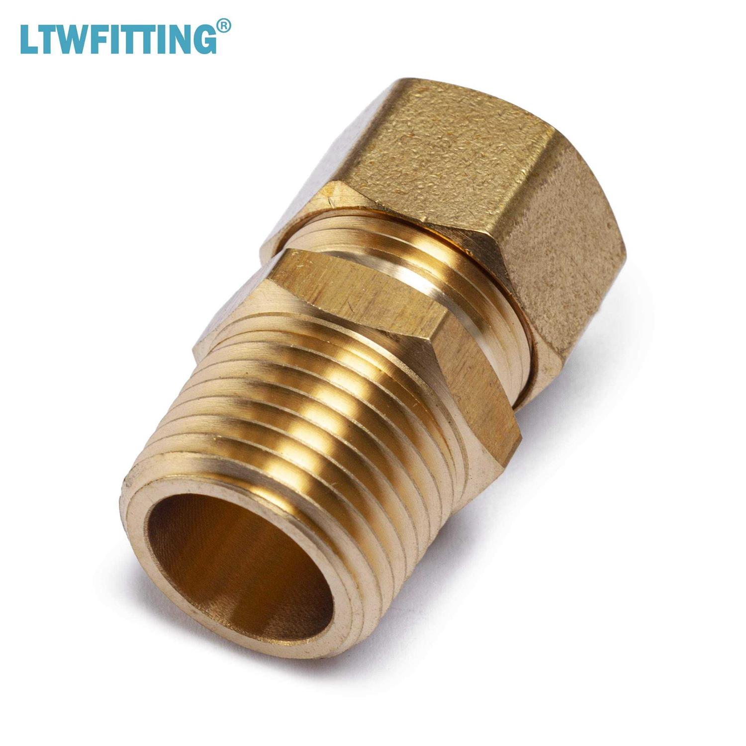 LTWFITTING 3/8 in. O.D. Comp x MIP Brass Compression Adapter Fitting - Cheap Fitting