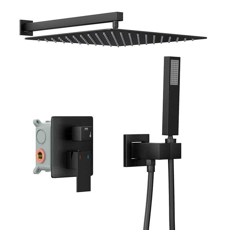 Giving Tree 12 Wall Mount Square Shower Systems with Head Shower & Hand Shower Combo Set - Cheap Fitting