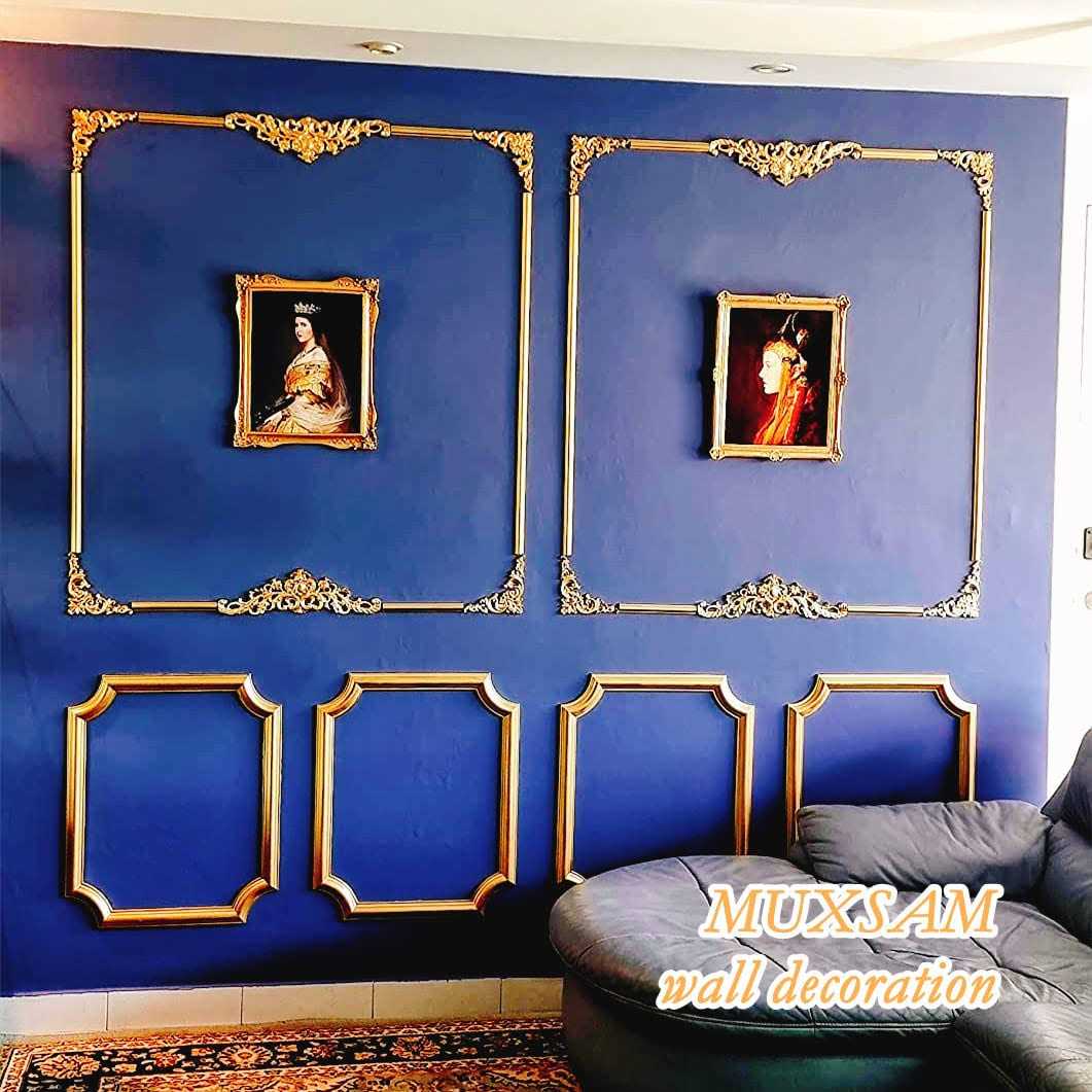 MUXSAM Long Wood Carved Appliques Onlays 2-Pack Unpainted Decorative Corner Carving Decals Set for Wall Door Cabinet Mirror Closet Wardrobe Dresser - Cheap Fitting