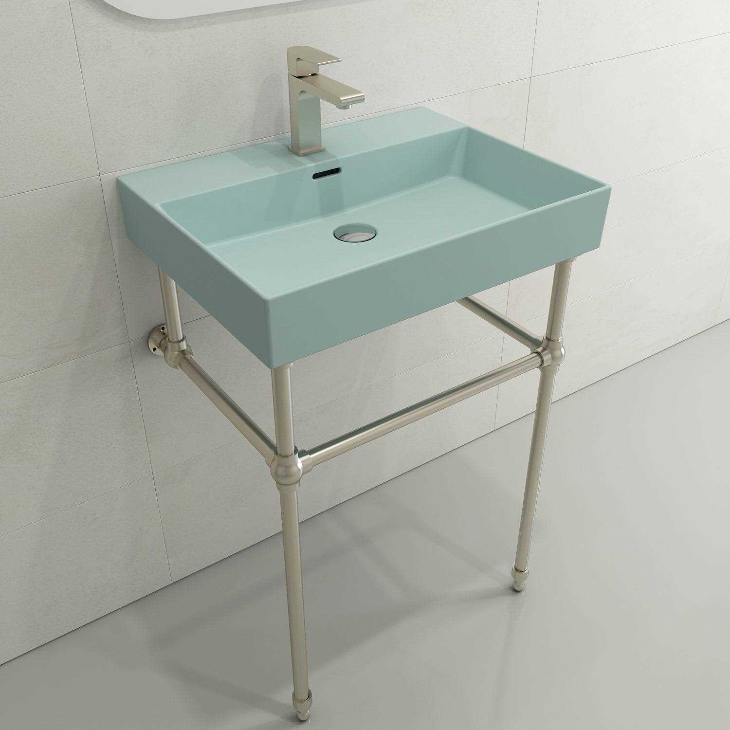 BOCCHI Milano 3-Hole Fireclay Wall-Mounted Bathroom Sink with Overflow - Cheap Fitting