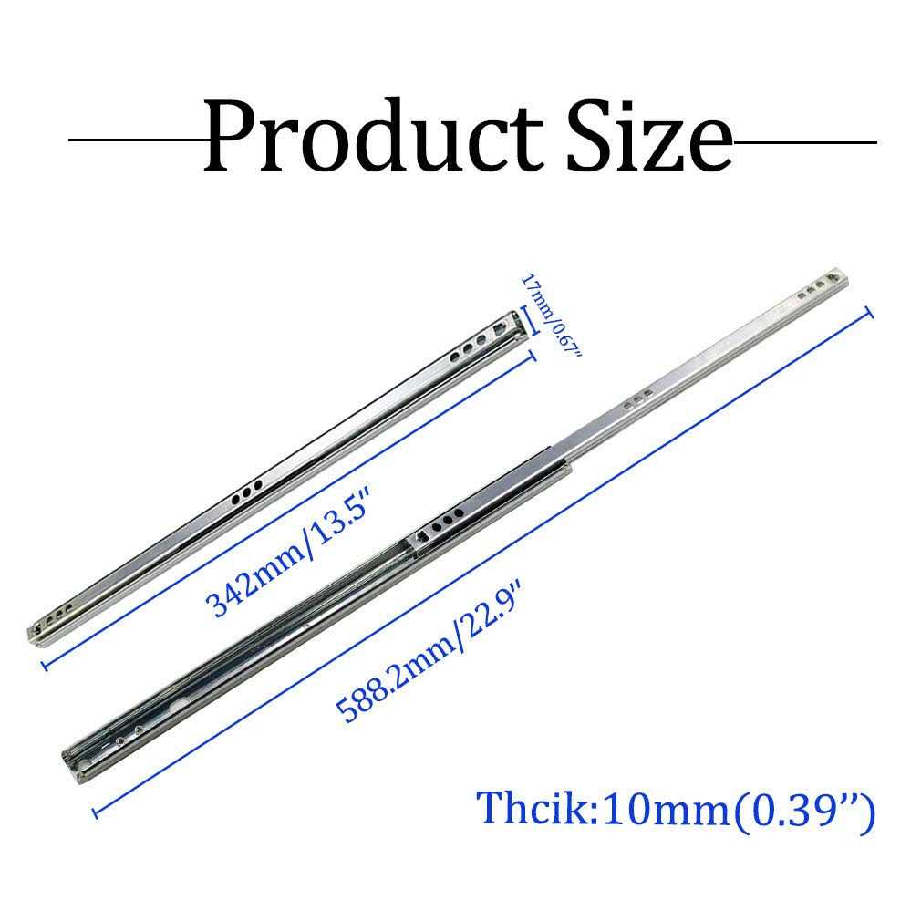 yoohey Metal Drawer Slides Ball Bearing Two Way Slide Track Rail 0.7 inch Wide - Cheap Fitting