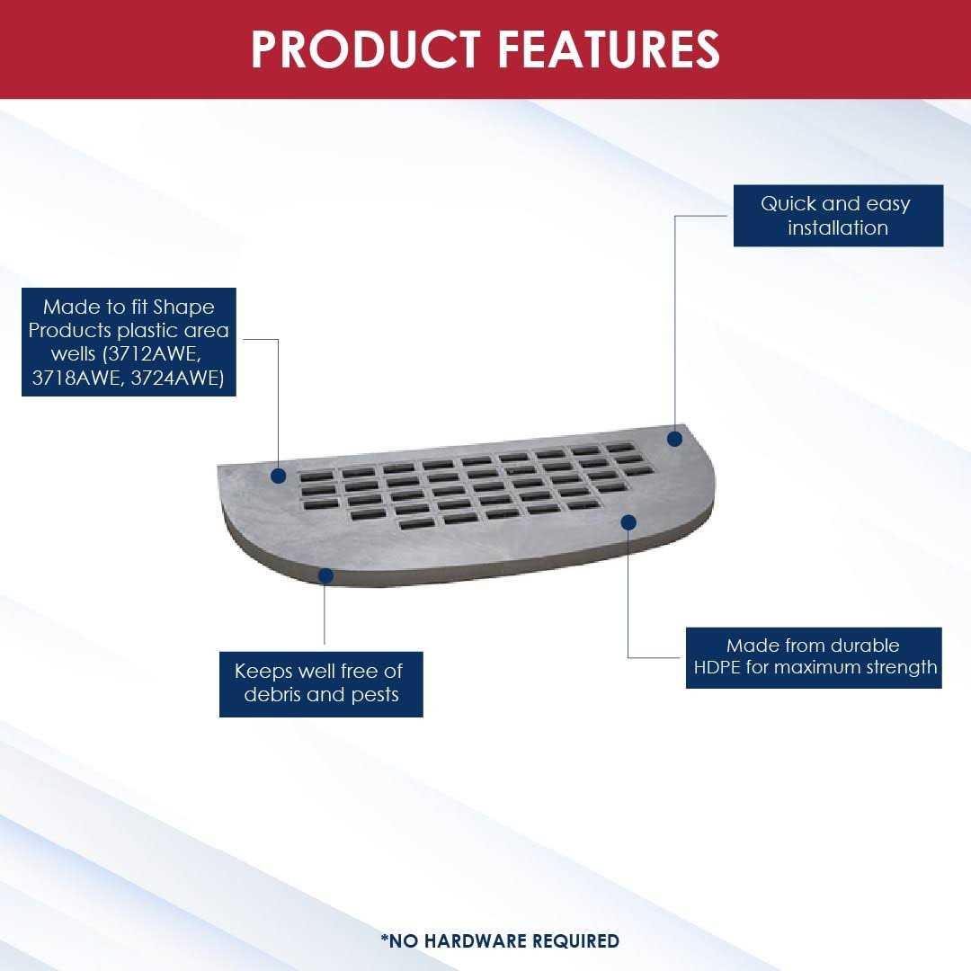 Shape Products 39 in. W x 13 in. D x 1 in. H Heavy-Duty Straight Flat Grate Window Well Cover - Cheap Fitting