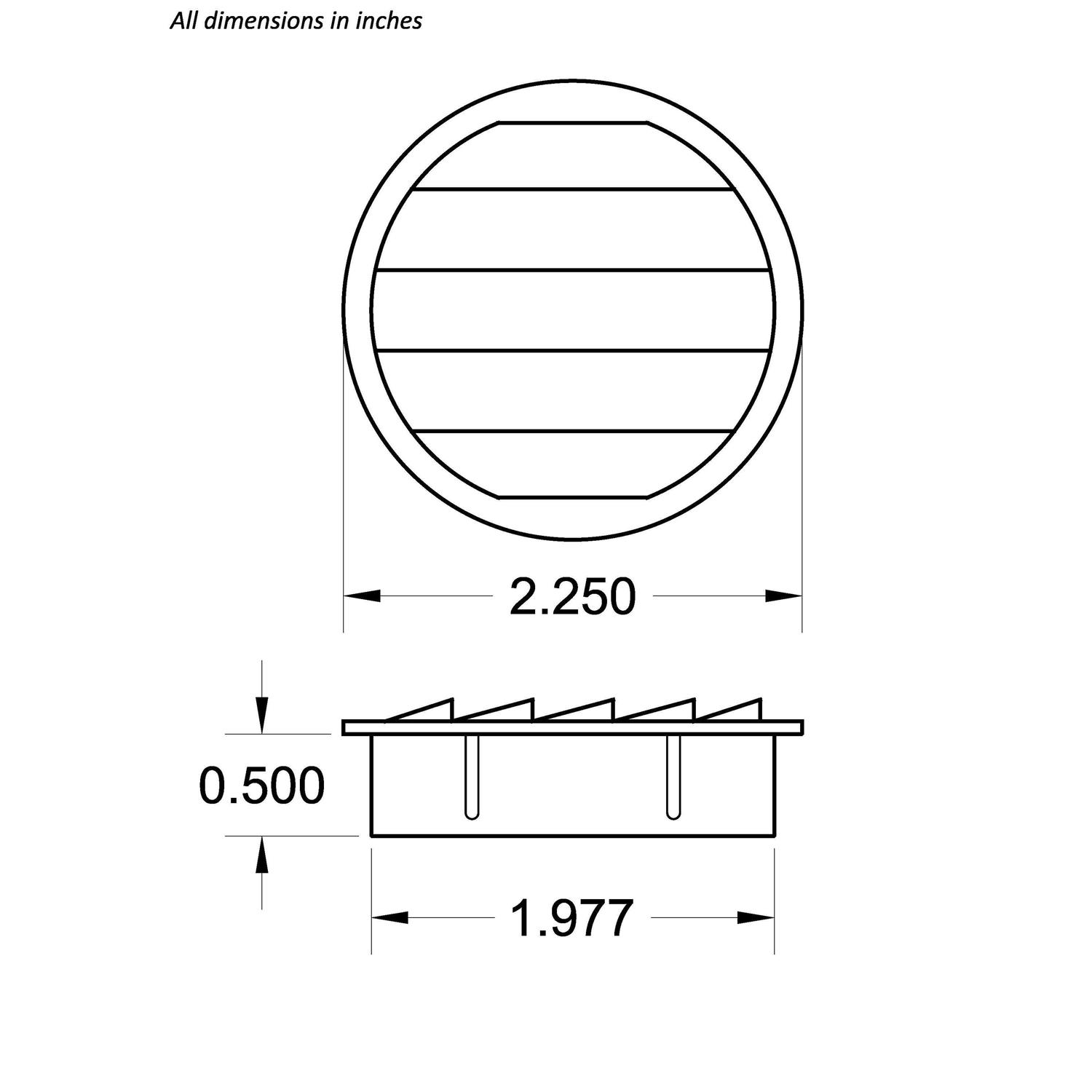 Maurice Franklin Louver-2 Round White Polypropylene Plastic Louver with Insect Screen System - Cheap Fitting