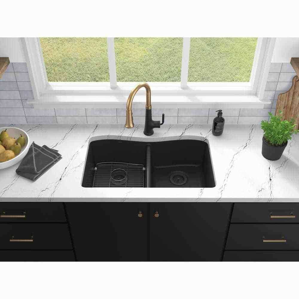Kohler Kennon 33 x 22 x 9-5/8 Neoroc Top-mount/undermount Double-equal Kitchen Sink - Cheap Fitting