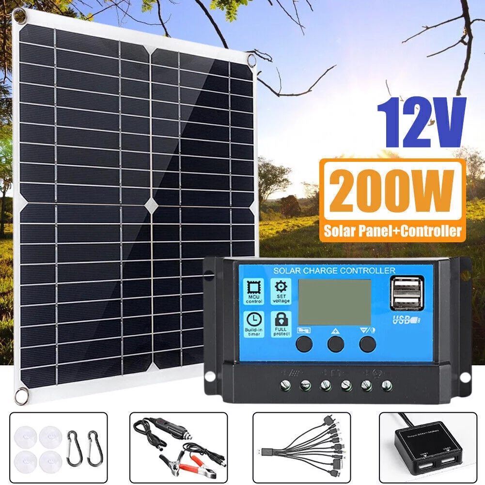 6000W Complete Solar Panel Kit Solar Power Generator 100A Home 110V Grid System - Cheap Fitting