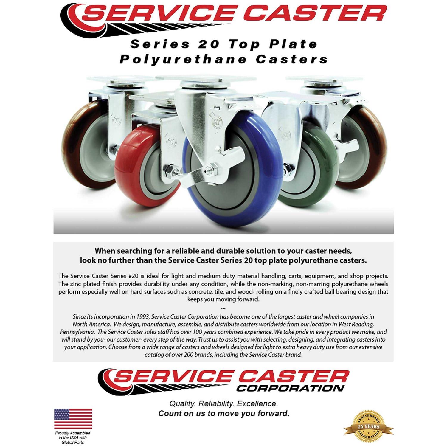 Service Caster Swivel Stem Caster Set - Cheap Fitting