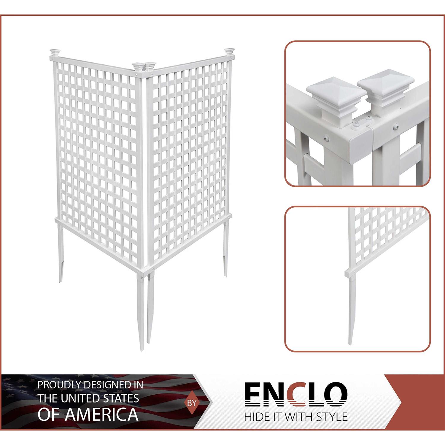 Enclo Privacy Screens 4.8 ft. H x 3 ft. W White Vinyl Highland-Lattice Privacy Screen Kit - Cheap Fitting