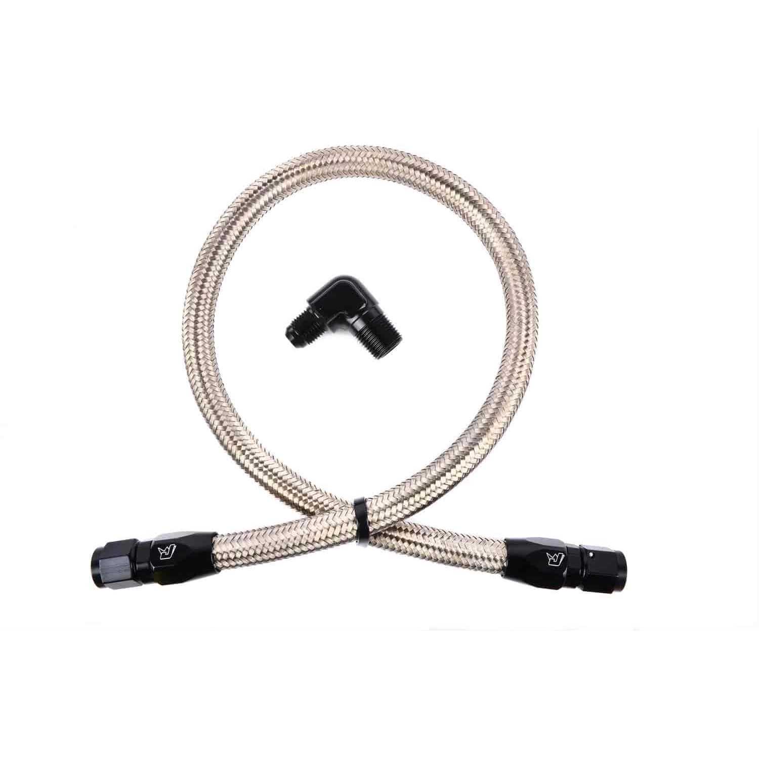 Jegs 110612 Pro-Flo 200 Hose Assembly -6 An x 2 ft. Long Black Straight Female H - Cheap Fitting