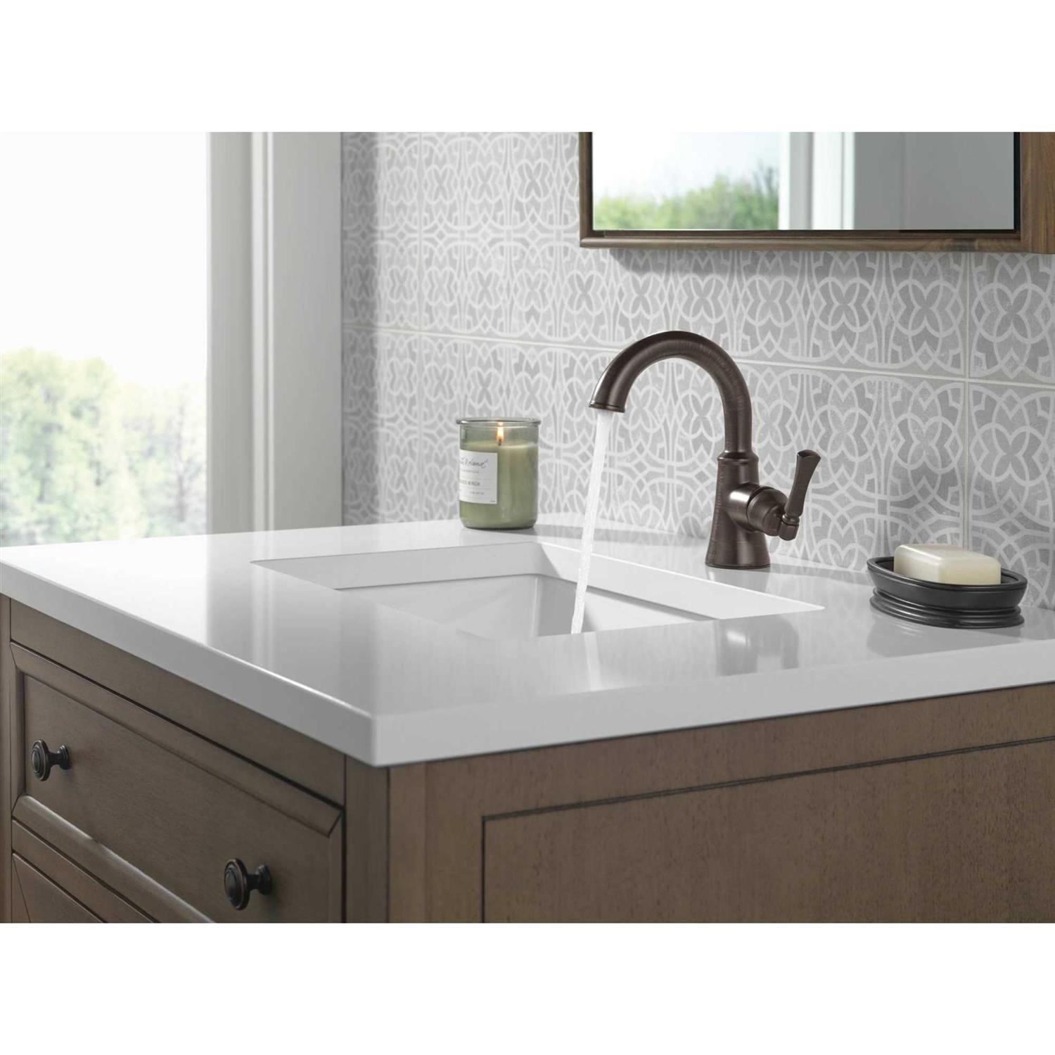 Delta Archdale Venetian Bronze Single Hole 1-Handle WaterSense Bathroom Sink Faucet With Drain and Deck Plate 15798LF-RB - Cheap Fitting