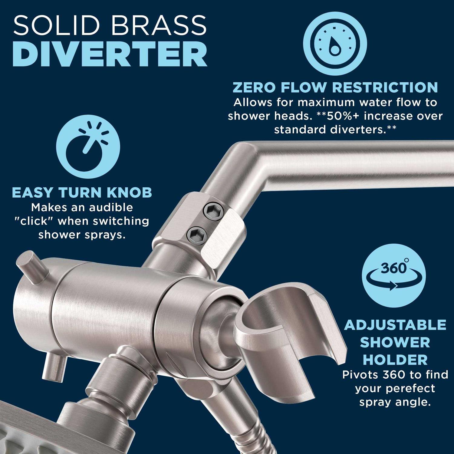 HammerHead Showers ALL METAL Dual Shower Head Combo 8 Inch Rainfall High Flow Shower Head & Handheld Shower Head High Pressure - Cheap Fitting