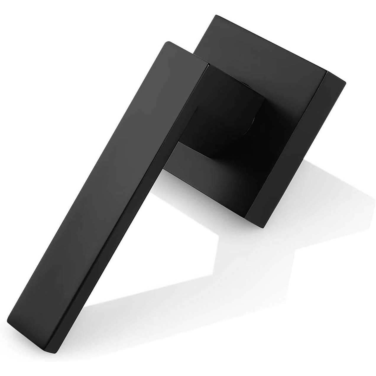 Probrico [Pack of 10]Door Lever Dummy Lever Door Handle for Closets French Doors,Square Dummy Door Lever,Non-Turning Single Side Pull with Black - Cheap Fitting