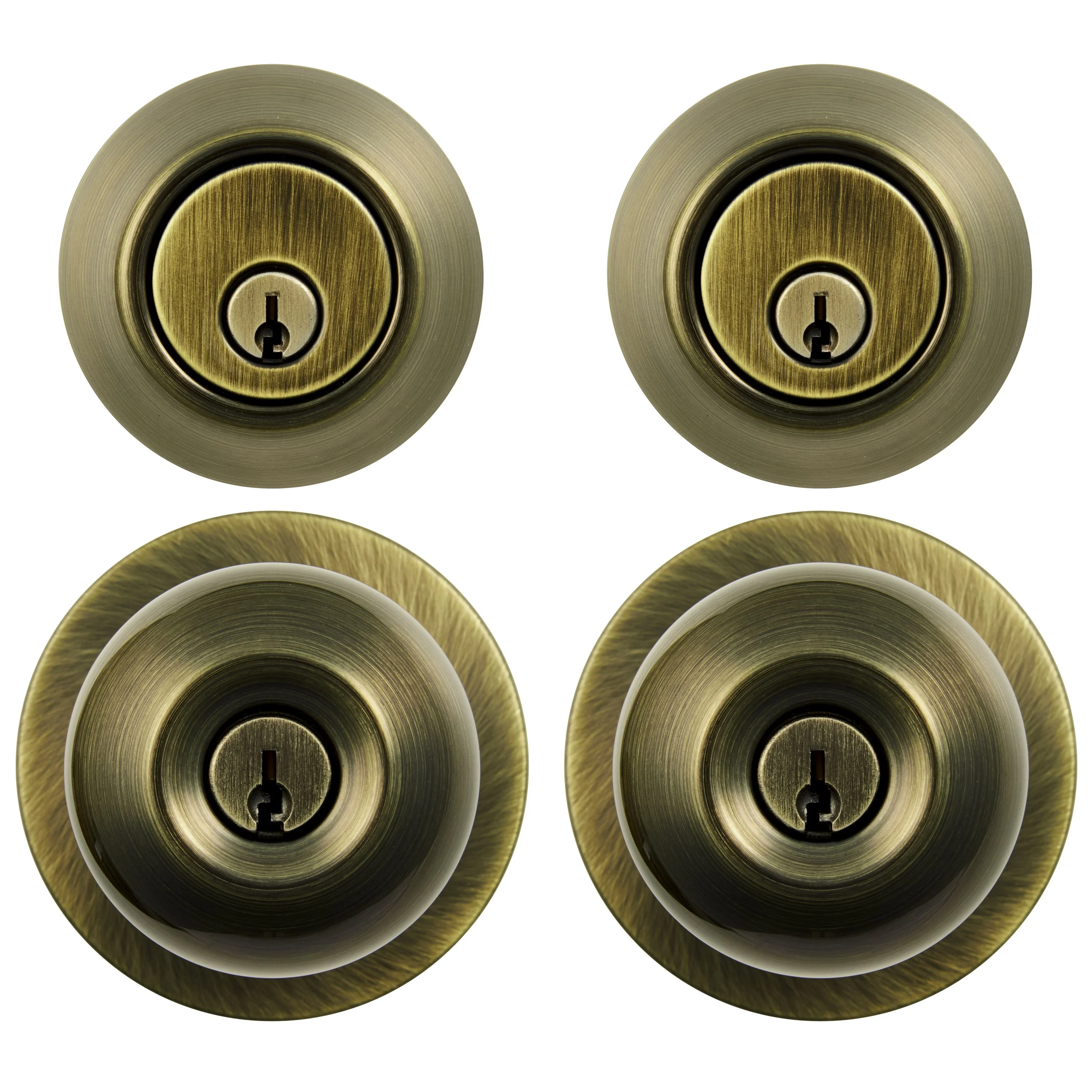 Hyper Tough Keyed Entry Ball Doorknob and Deadbolt Combo in Oil-Rubbed Bronze Finish, Twin Pack - Cheap Fitting