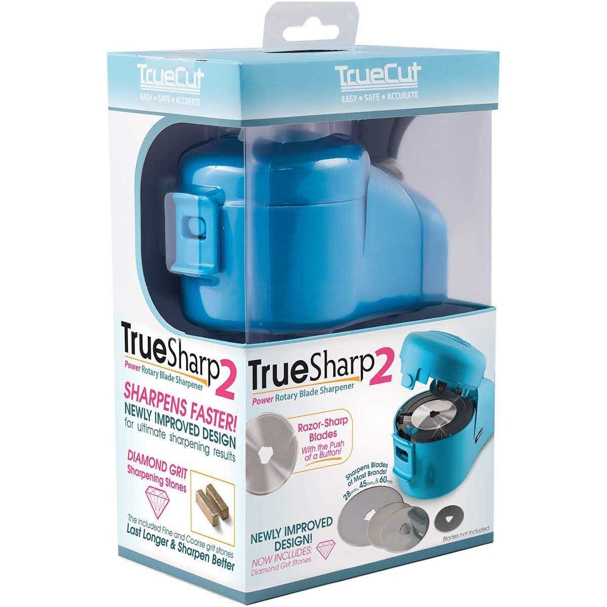 TrueCut TrueSharp 2 Power Sharpener, Fast and Easy to Use Rotary Cutter Blade Sharpener, Sharpen 28mm, 45mm and 60 mm Blades - Cheap Fitting