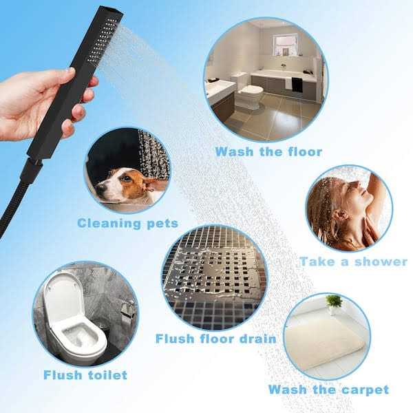 WIAWG Single-Handle Freestanding Bathtub Faucet Floor Mounted Tub Filler with Hand Shower - Cheap Fitting