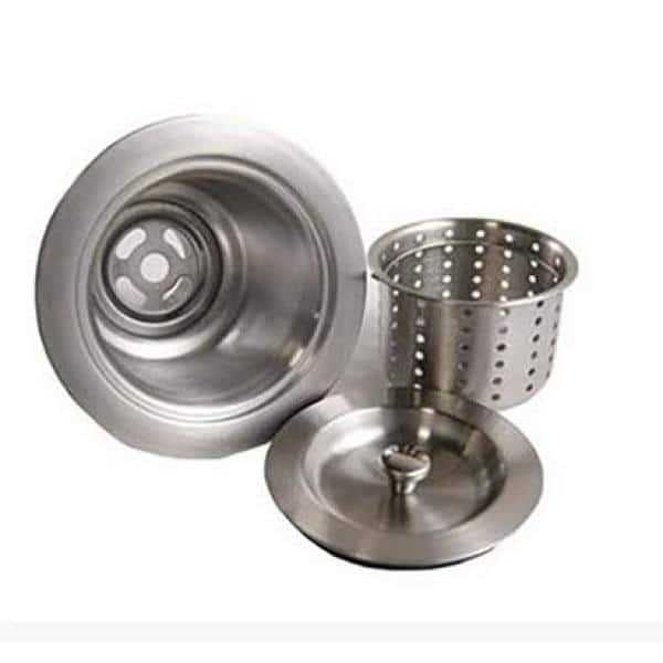 Kingsman Hardware Kingsman 3.5 in. US Standard Stainless Steel Brushed Nickel Lift Out Basket Sink Strainer - Cheap Fitting