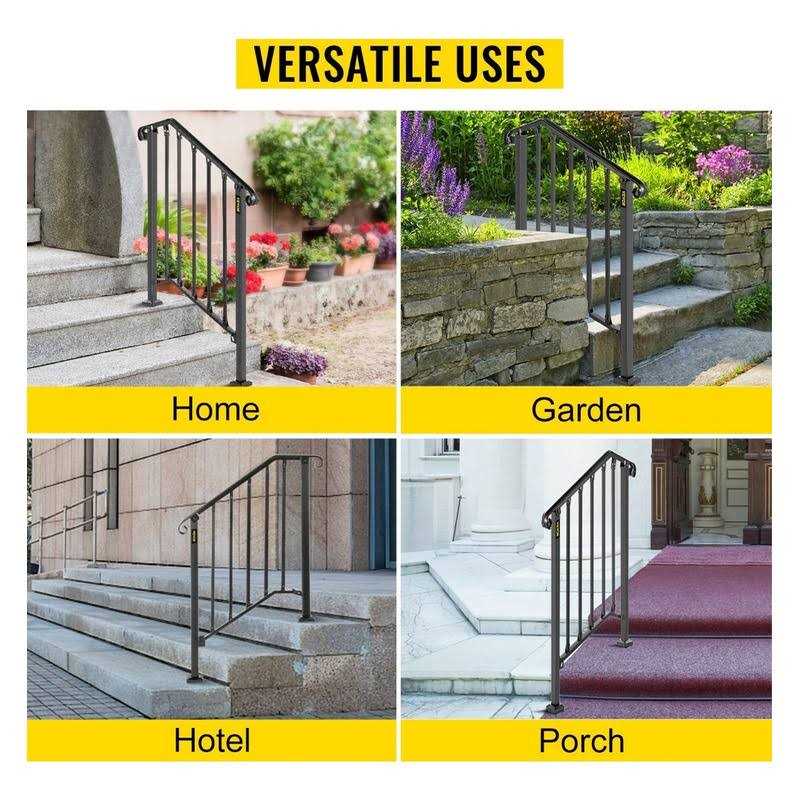 VEVOR Handrails Stair Railing 28-in x 2.4-in x 38.5-in LTFS2H3BHSTL00001V0 - Cheap Fitting