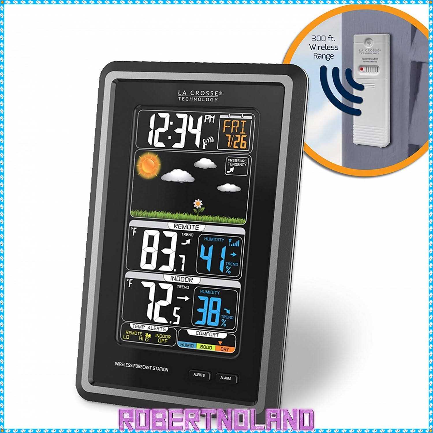 La Crosse Technology Vertical Wireless Color Forecast Station with Temperature Alerts - Cheap Fitting