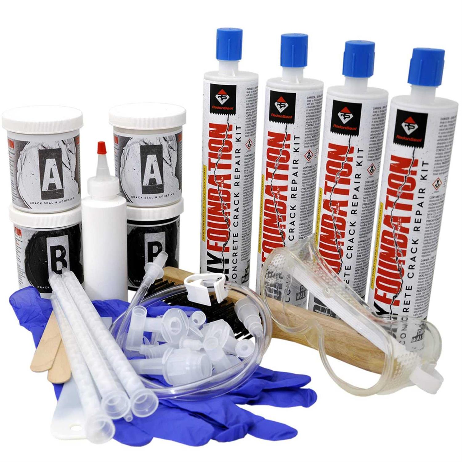 Radonseal DIY Concrete Foundation Crack Repair Kit The Homeowner’ Solution to Fixing Basement Wall Cracks Like The Pros! - Cheap Fitting