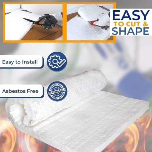 Simond Store 2 Pcs Ceramic Fiber Insulation Roll 8# Density 2600F 1 X 12 X 24 Fireproof Insulation Blanket for Pizza Oven Forge Foundry Furnace - Cheap Fitting