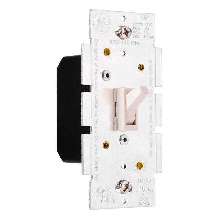 Ge On/Off Single Pole Toggle Dimmer Light Almond - Cheap Fitting