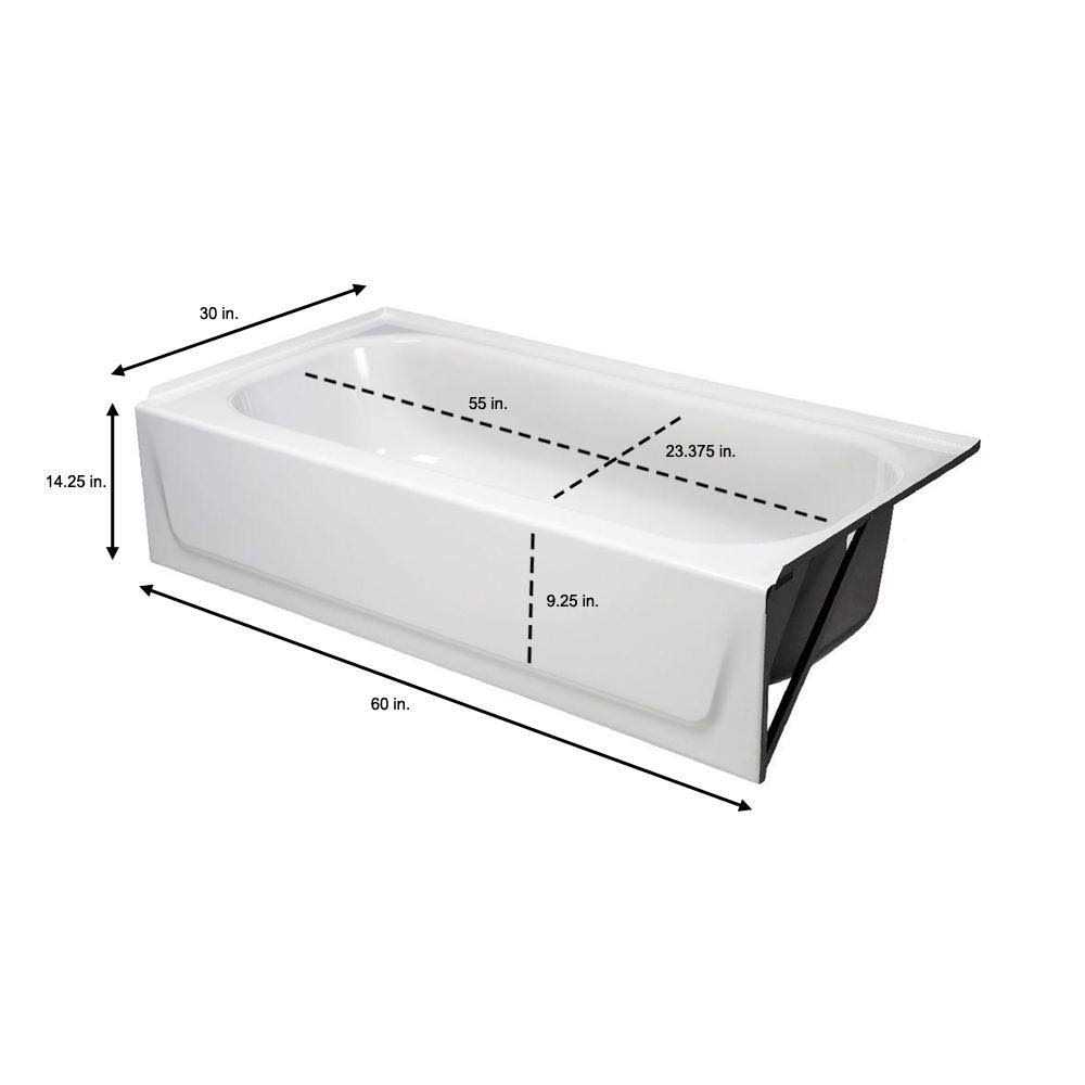 Bootz 14.25 in. H x 30 in. W x 60 in. L White Bathtub - Cheap Fitting