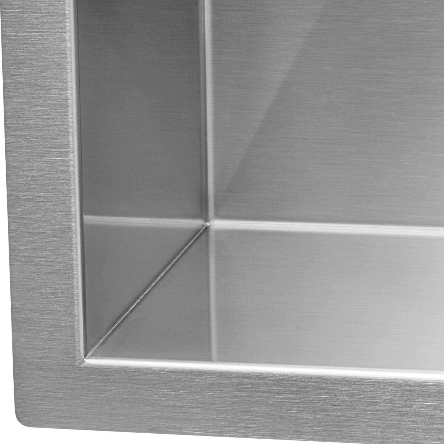 Ruvati 21 x 18 x 12 Deep Laundry Utility Sink Undermount 16 Gauge Stainless Steel RVU6121 - Cheap Fitting