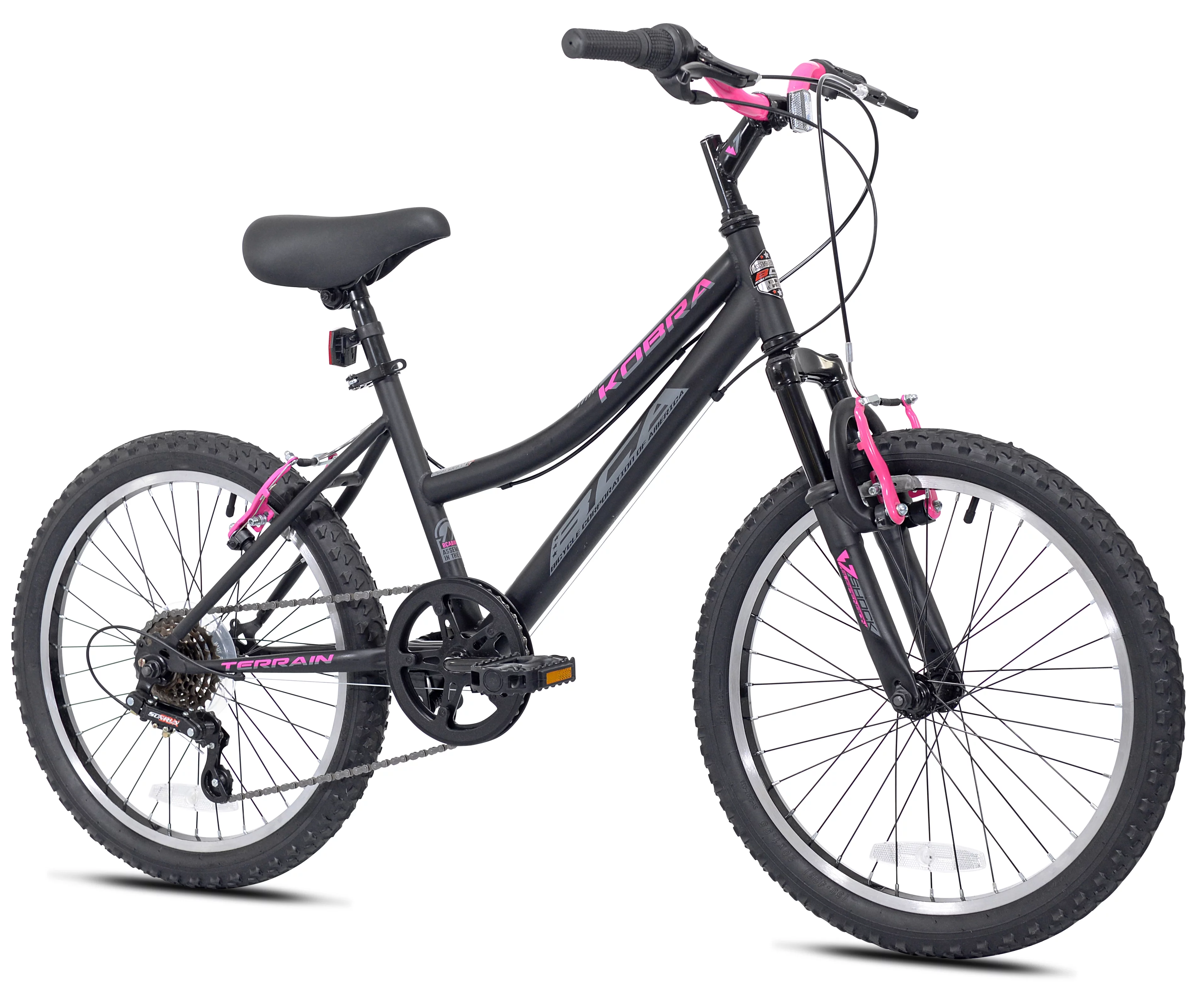 Kent 20-inch Girl's Kobra Mountain Child Bicycle, Black/Pink - Cheap Fitting