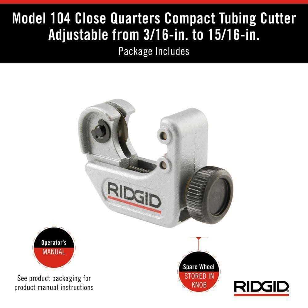 Ridgid 104 32985 Close Quarters Tubing Cutter - Cheap Fitting