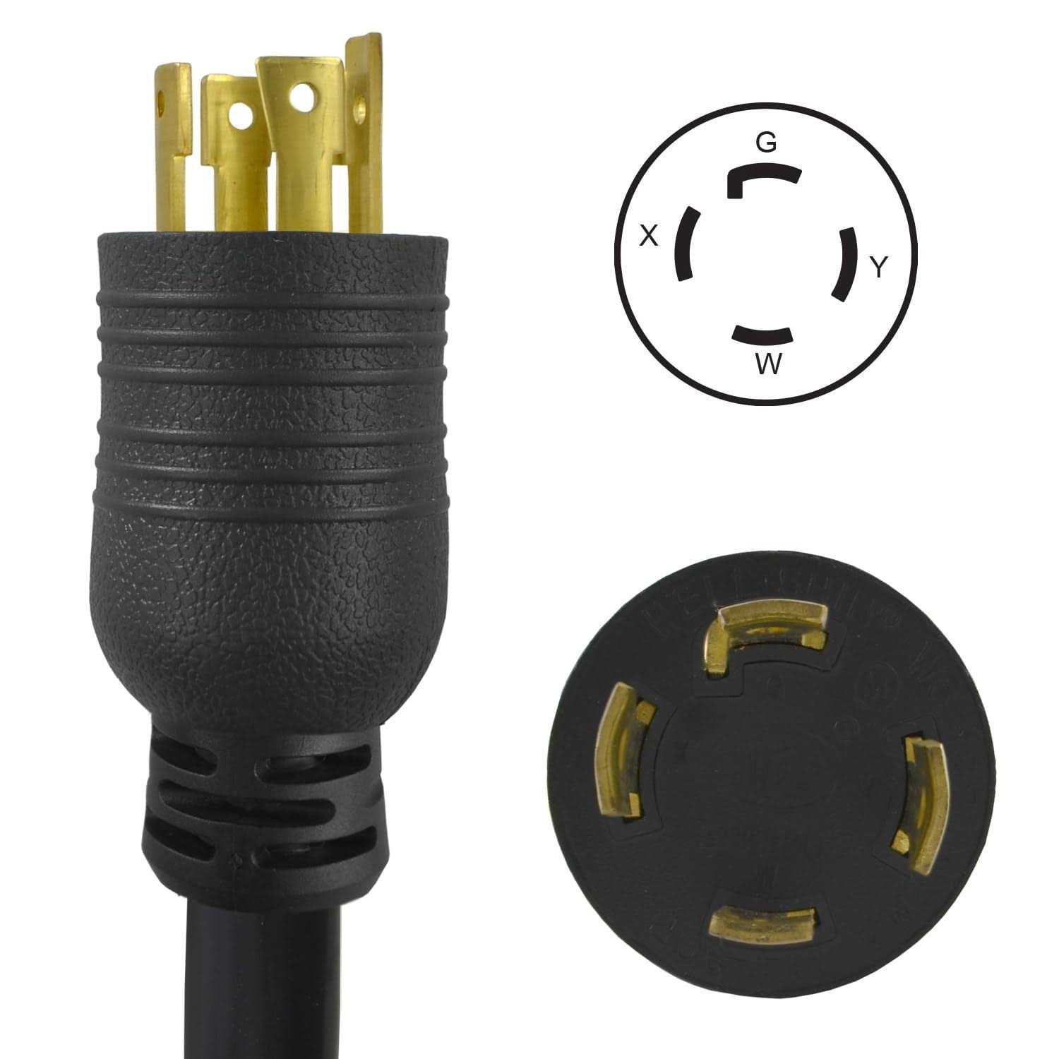 Conntek Pl1430L630 Generator Adapter 30-Amp 125/250-Volt L14-30 4-Prong Locking Plug to 30-Amp 250-Volt L6-30R Female - Cheap Fitting