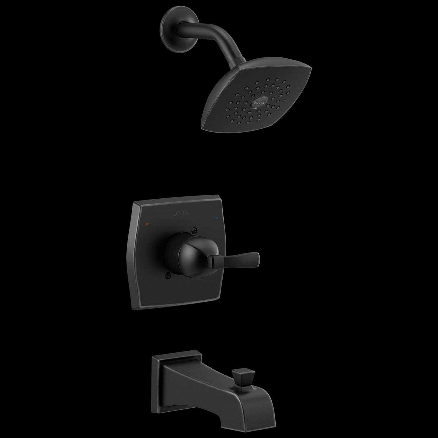 Delta Flynn Matte Black Single-Handle Tub and Shower Faucet - Cheap Fitting