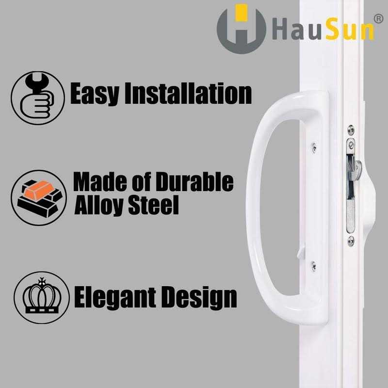 HauSun Patio Door Handle Set + Mortise Lock 45° Perfect Replacement for Sliding Glass Door Fits 3-15/16” Screw Hole Spacing - Cheap Fitting