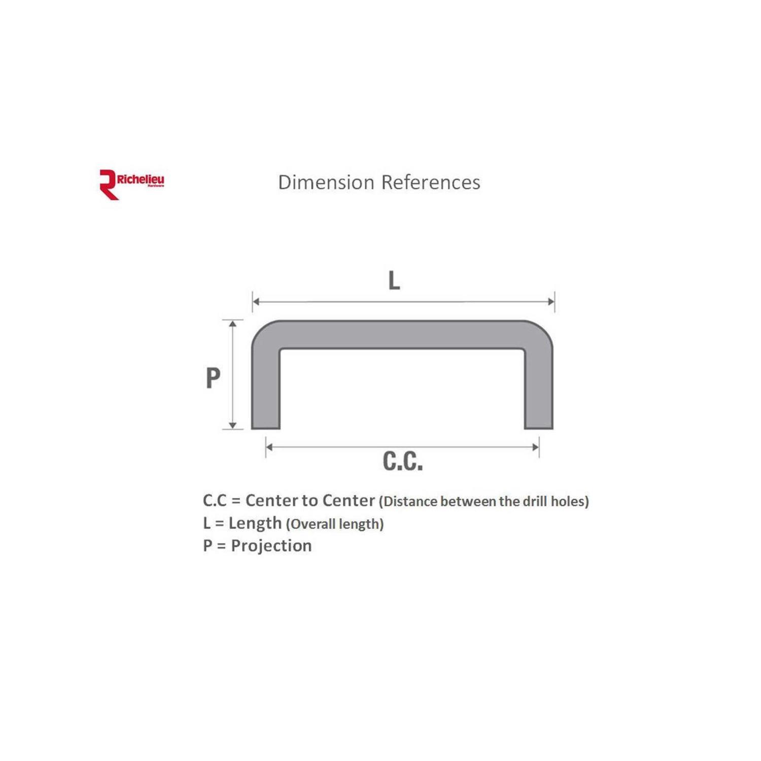 Richelieu BP3802 3 inch Center to Center Handle Cabinet Pull Brass and White - Cheap Fitting